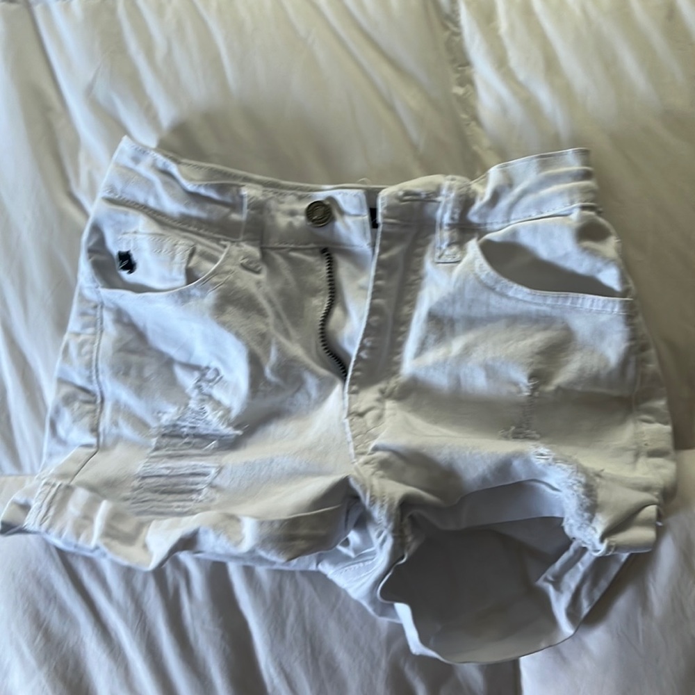 white jean shorts
